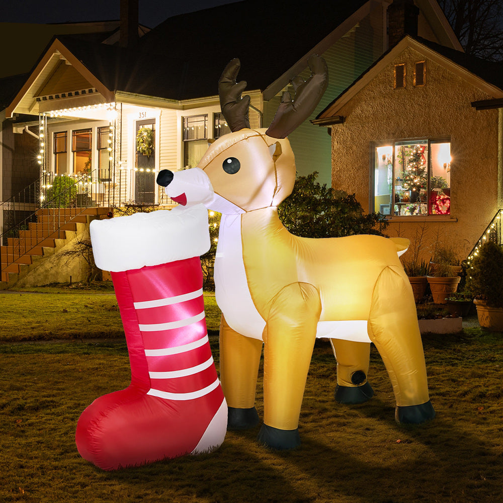 Christmas Inflatable Reindeer LED Light 180x71x186cm