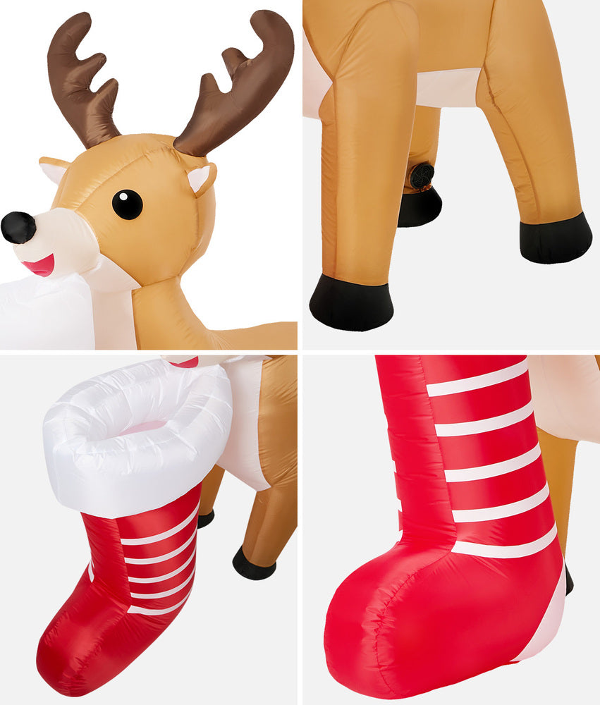 Christmas Inflatable Reindeer LED Light 180x71x186cm
