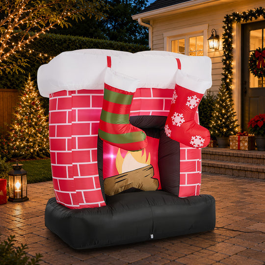 Christmas Inflatable Fireplace LED 135x78x150cm
