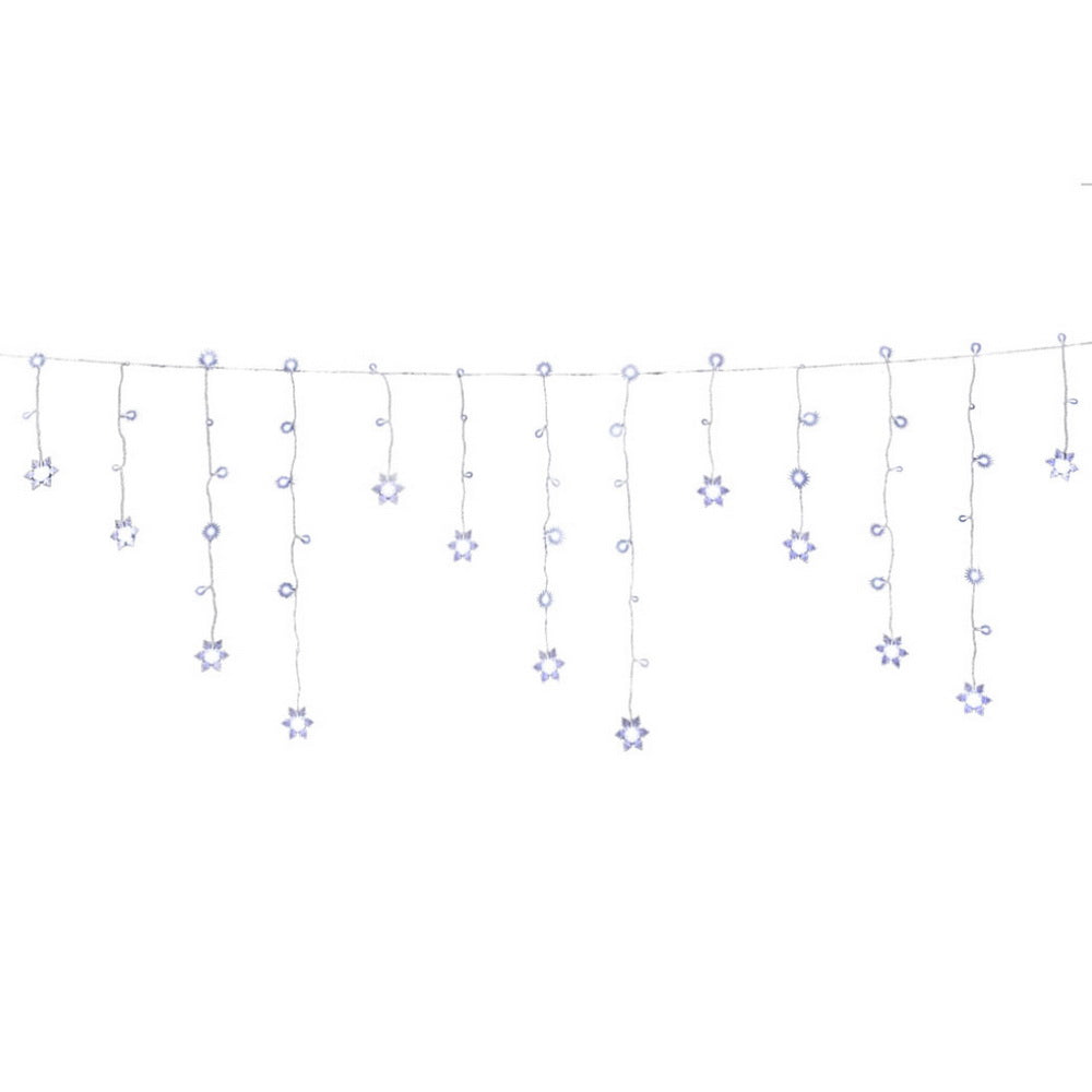6m Cold White Solar-Powered Christmas Icicle Lights | White colour