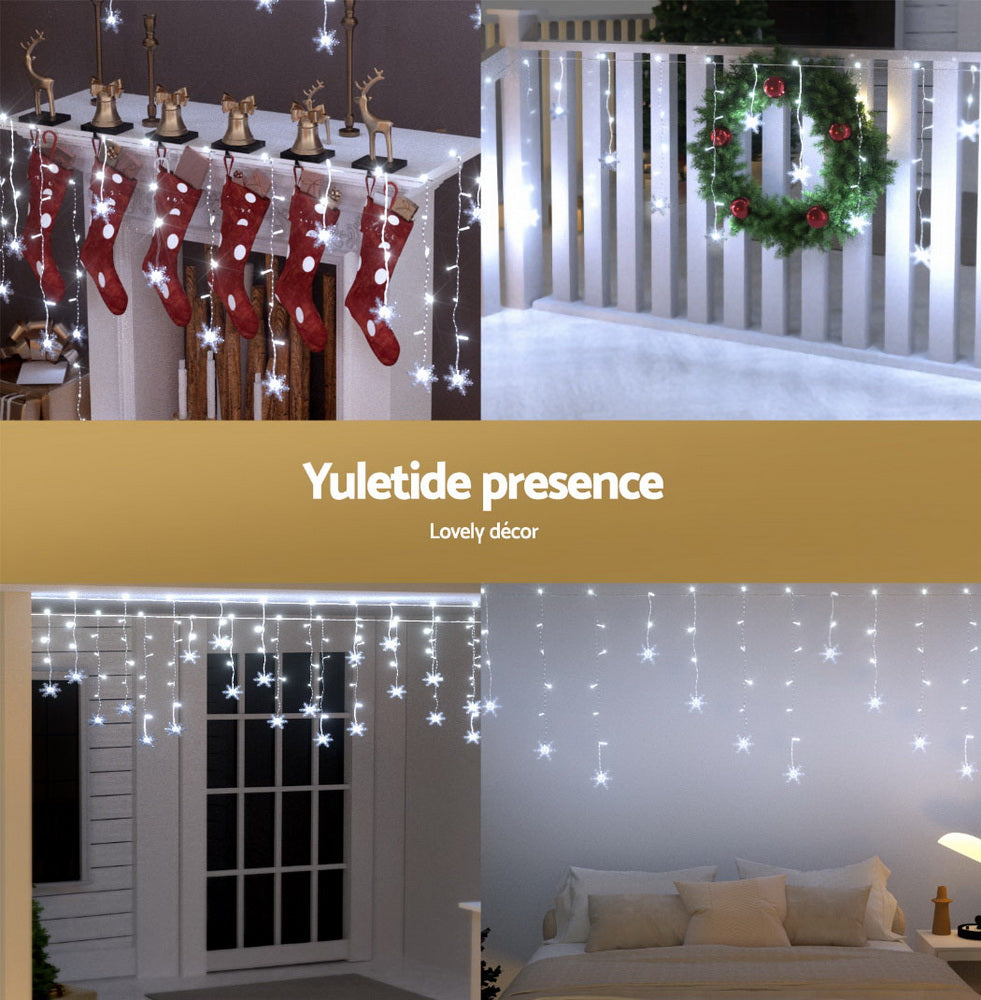 White colour - 6m Cold White Solar-Powered Christmas Icicle Lights
