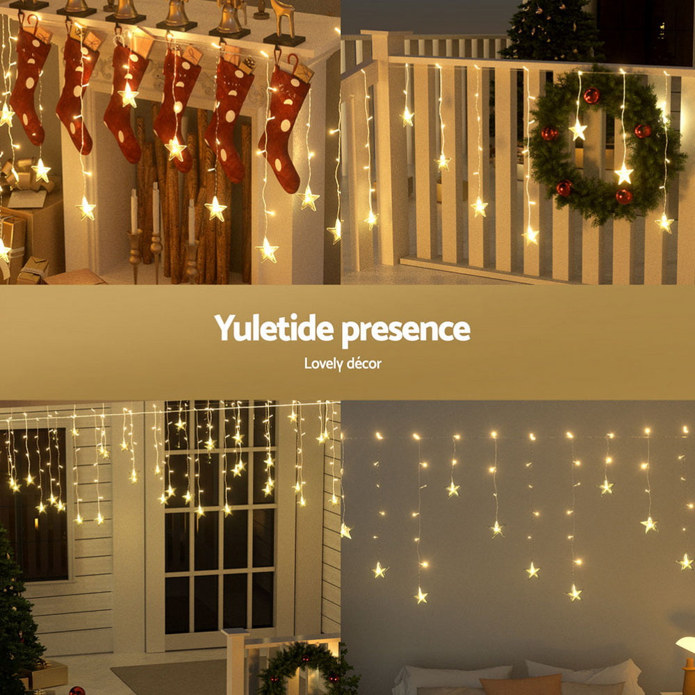 White colour - 6m Warm White Solar-Powered Christmas Icicle Lights