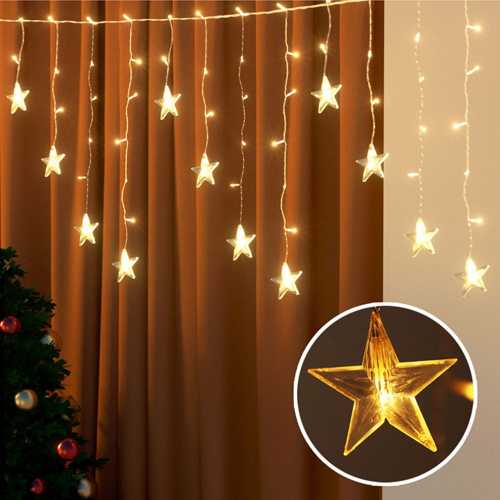 6m Warm White Solar-Powered Christmas Icicle Lights | Outdoor Decorations & Lights