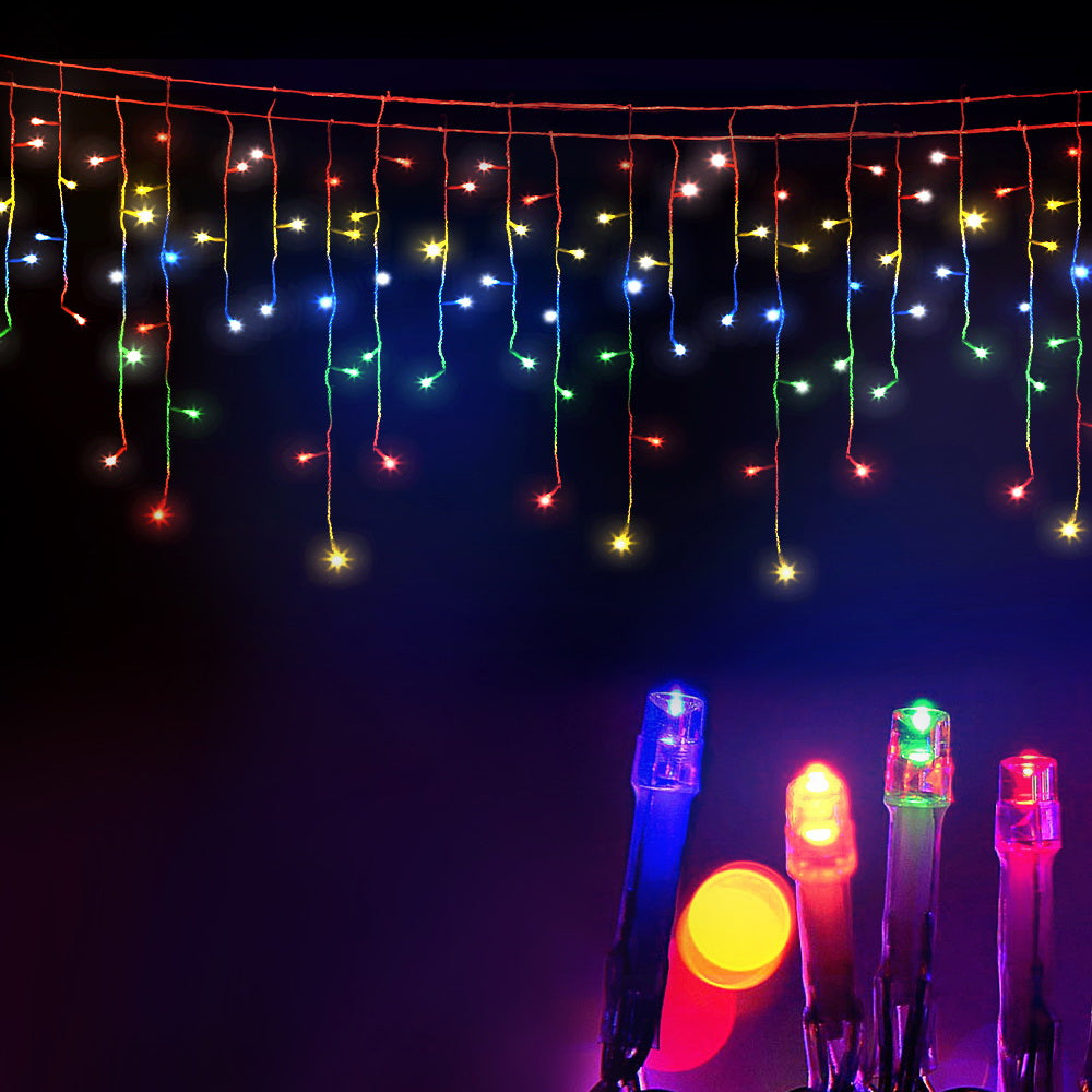 Illuminate 12.5M 500 LED Solar Icicle Christmas Lights, Powered Multiple Colour Xmas