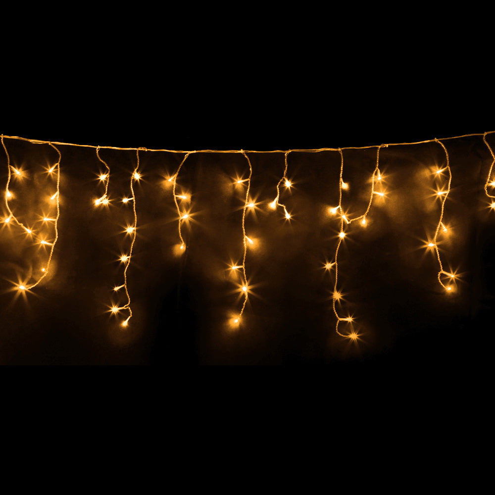 Illuminate the Night 12.5M 500 LED Solar Icicle Christmas Lights, Powered Warm White Xmas