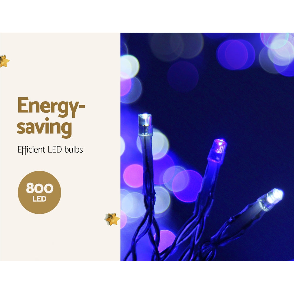 Christmas Lights 20M 800 LED Icicle Light Blue White Decorations with Outdoor Decorations & Lights
