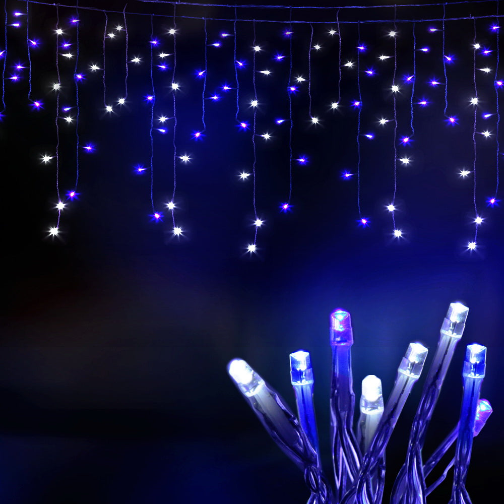 Christmas Lights 20M 800 LED Icicle Light Blue White Decorations | Blue colour