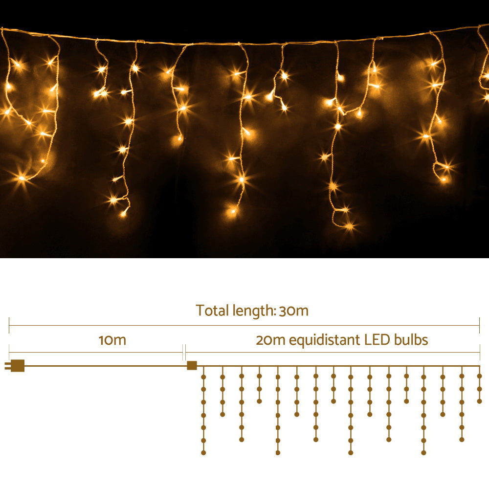 Christmas Lights 20M 800 LED Icicle Light Warm White Decorations, White colour
