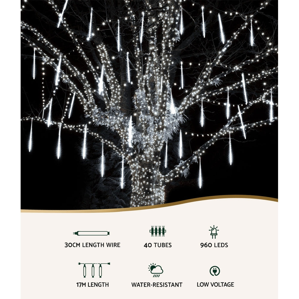 Christmas Lights 960 LED 12M Shower Light Icicle Falling Metor, Outdoor Decorations & Lights