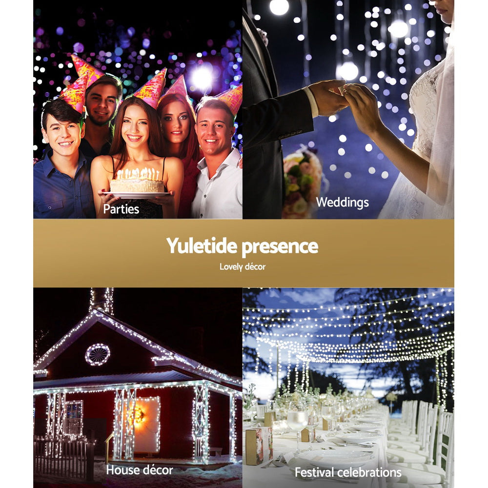 Snowy Elegance: 100 LED 10M Christmas String Lights for Winter Décor