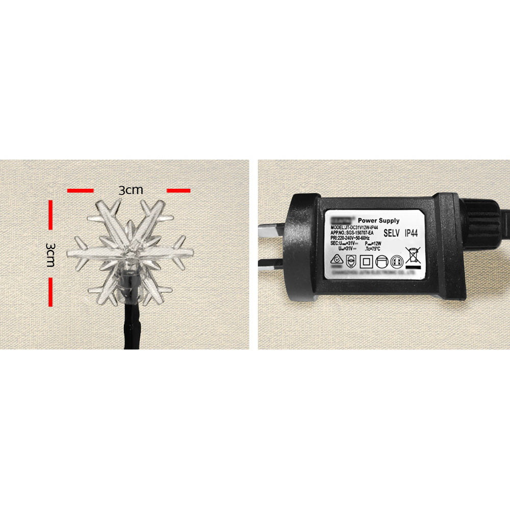 Snowy Elegance: 100 LED 10M Christmas String Lights for Winter Décor
