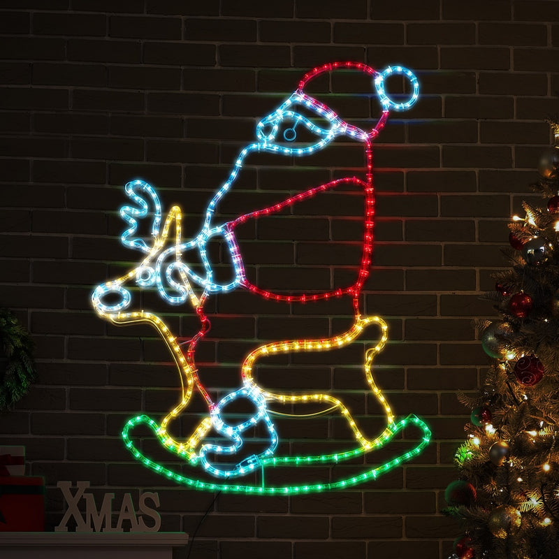 LED Christmas Rope Light Motif Santa Claus Holiday Decoration Indoor Outdoor