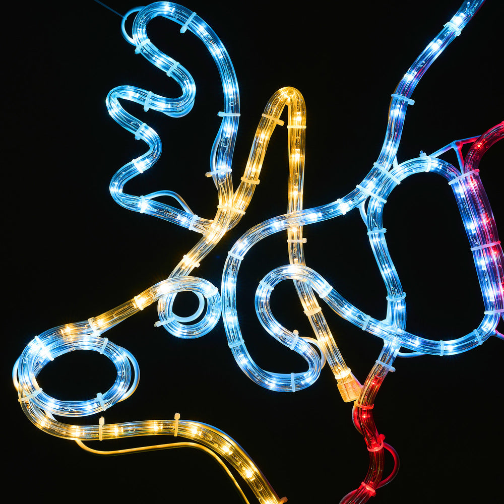 LED Christmas Rope Light Motif Santa Claus Holiday Decoration Indoor Outdoor