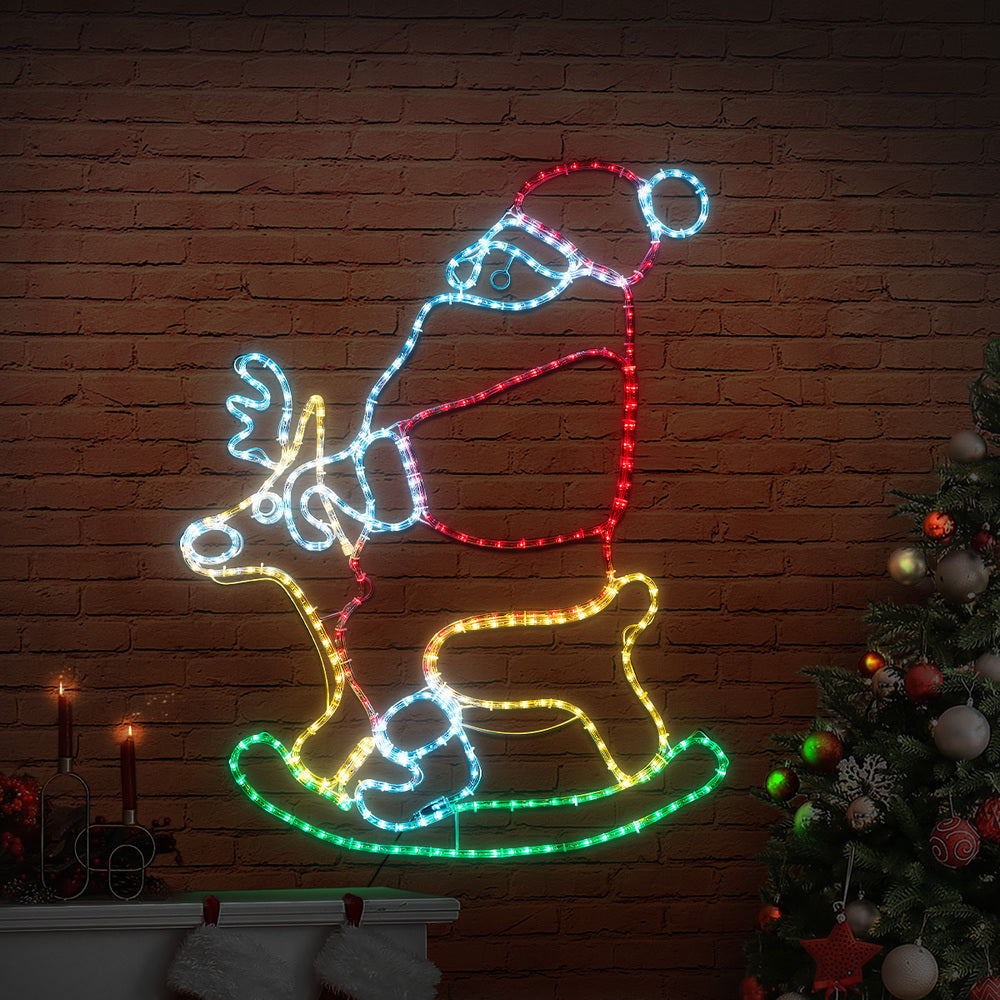 LED Christmas Rope Light Motif Santa Claus Holiday Decoration Indoor Outdoor