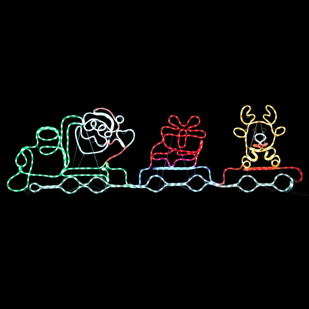 Christmas Light LED Motif Lights Santa Train 196cm