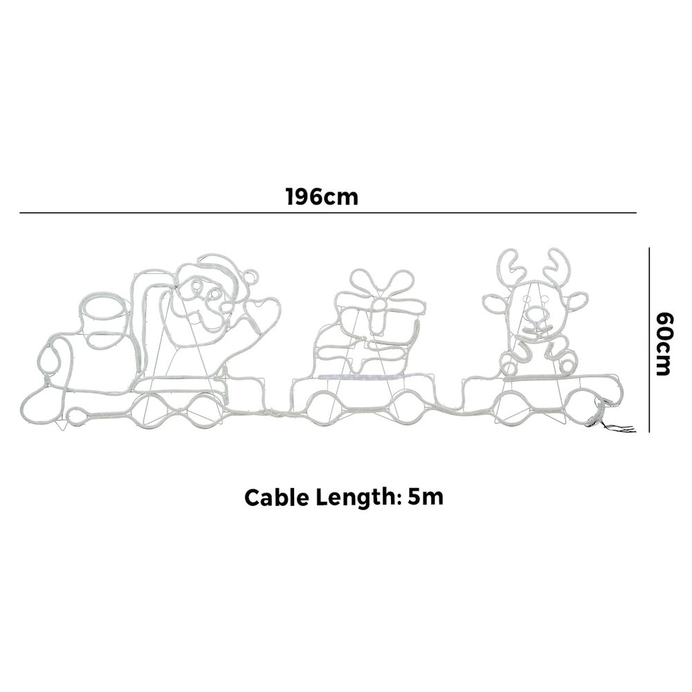 Christmas Light LED Motif Lights Santa Train 196cm
