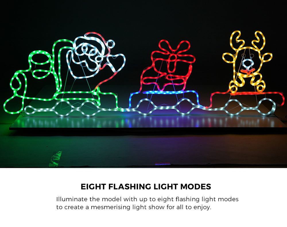 Christmas Light LED Motif Lights Santa Train 196cm