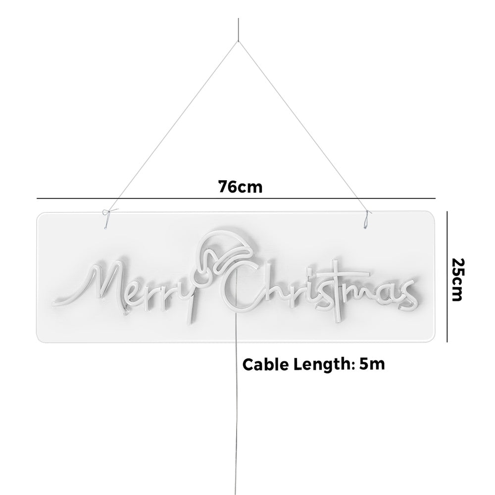 Merry Christmas Sign Light LED Motif Rope Lights 76cm