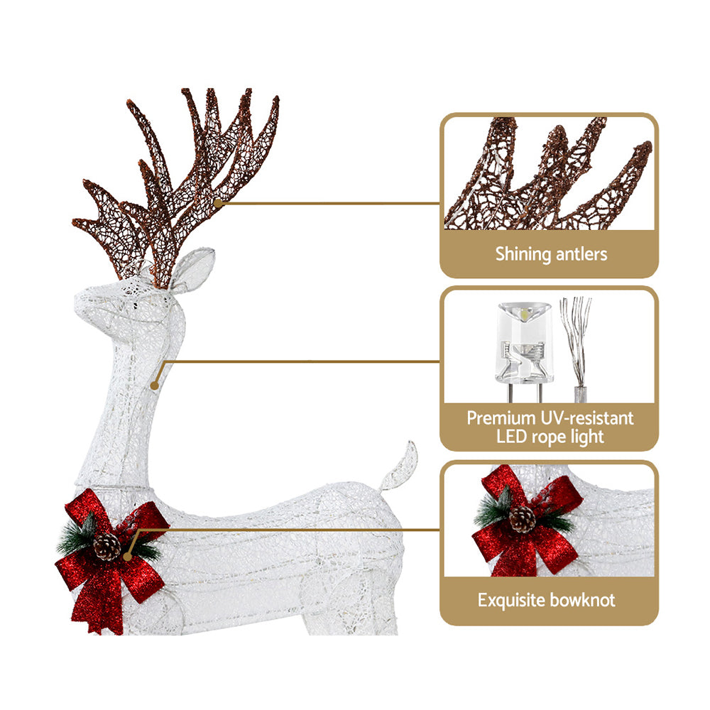 Outdoor Decorations & Lights - Jingle Jollys Christmas Lights Motif Led Rope Reindeer Waterproof Outdoor