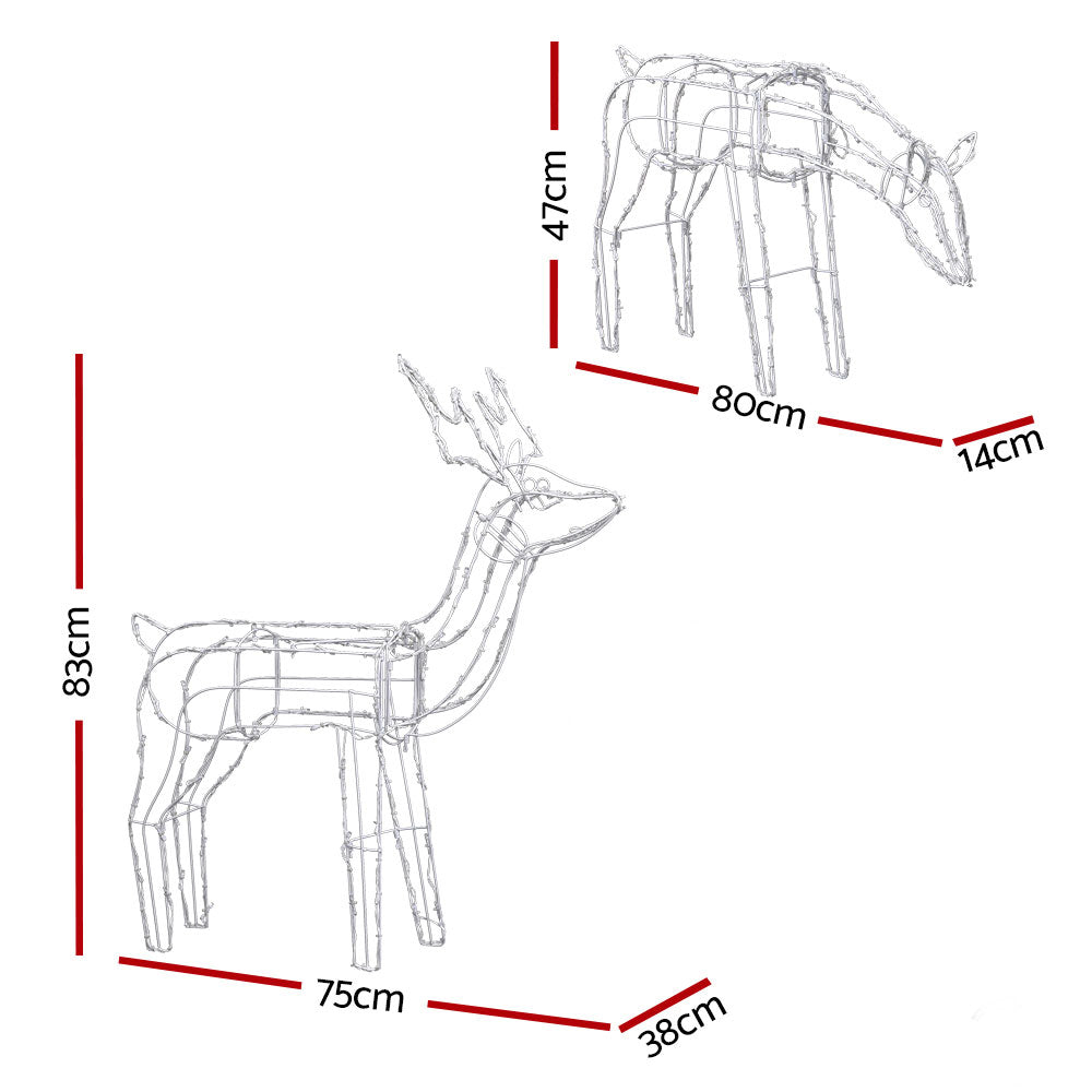 Christmas Lights 200 LEDs Fairy Light Reindeer 2pcs Decorations | Outdoor Decorations & Lights
