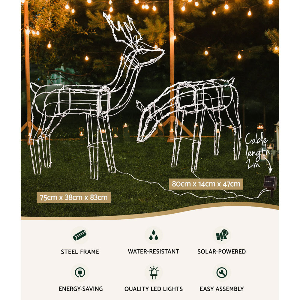 Christmas Lights 200 LEDs Fairy Light Reindeer 2pcs Decorations, Jingle Jollys Led Motif