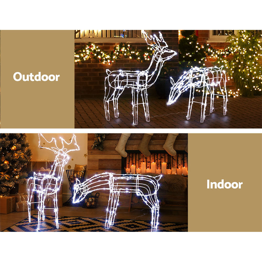 Christmas Lights 200 LEDs Fairy Light Reindeer 2pcs Decorations - Jingle Jollys Led Motif
