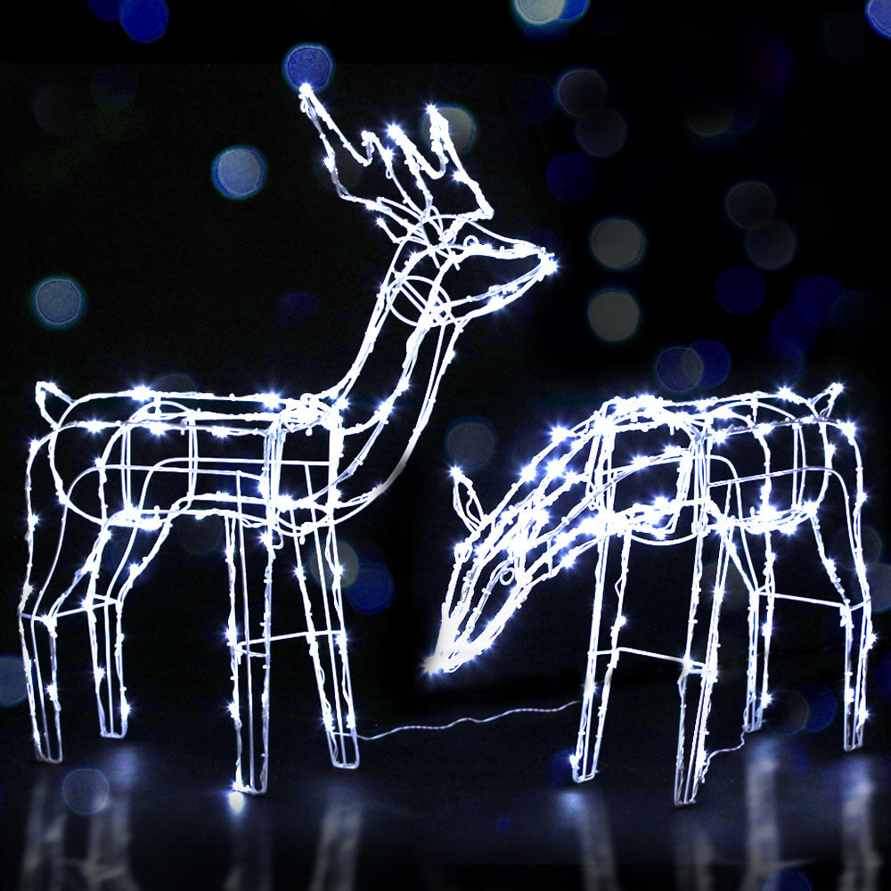 2Pcs - Christmas Lights 200 LEDs Fairy Light Reindeer 2pcs Decorations