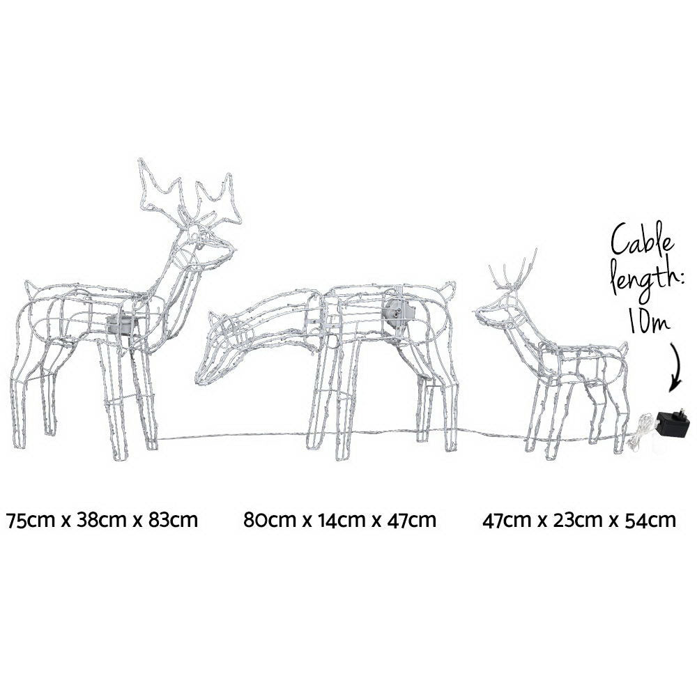 Christmas Lights 250 LEDs Fairy Light Reindeer 3pcs Decorations | Outdoor Decorations & Lights
