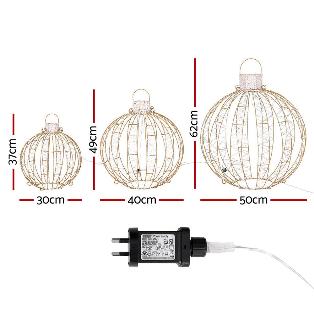 3 PCS Christmas Lights 360 LED Fairy Light Ball Decorations, Outdoor Decorations & Lights