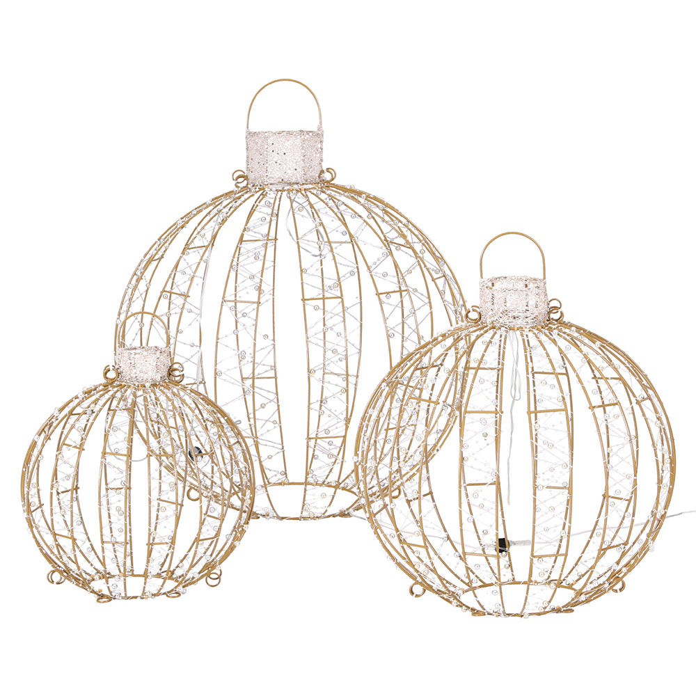 3 PCS Christmas Lights 360 LED Fairy Light Ball Decorations, 3 Pcs