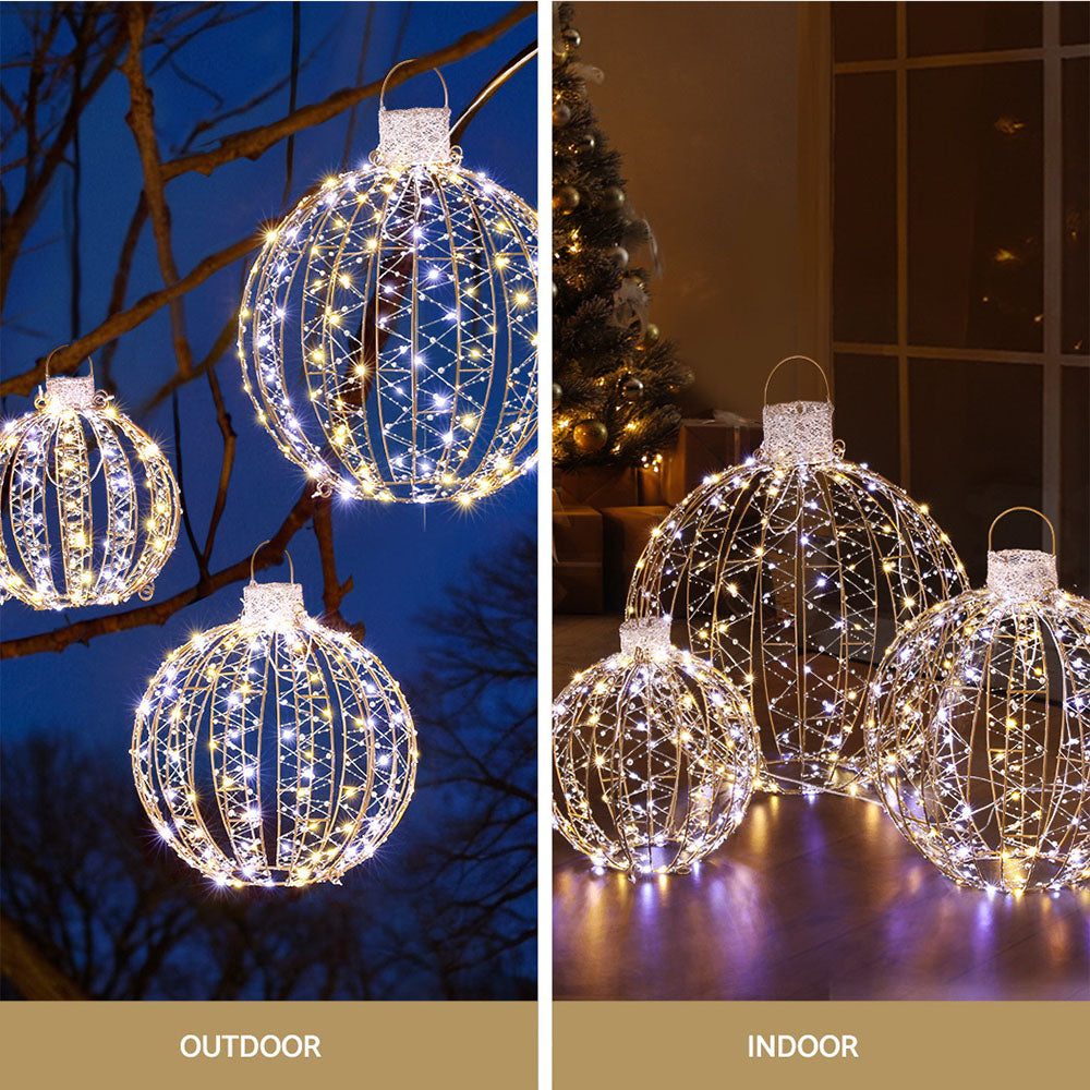 3 Pcs - 3 PCS Christmas Lights 360 LED Fairy Light Ball Decorations