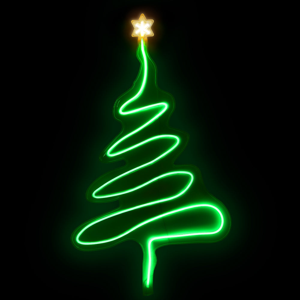 Green Tree Glow: 114cm Christmas Fairy Lights with Festive Tree Design