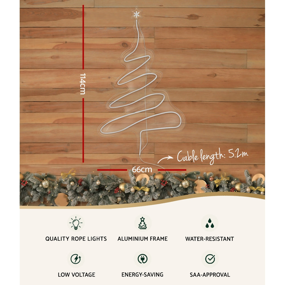 Green Tree Glow: 114cm Christmas Fairy Lights with Festive Tree Design