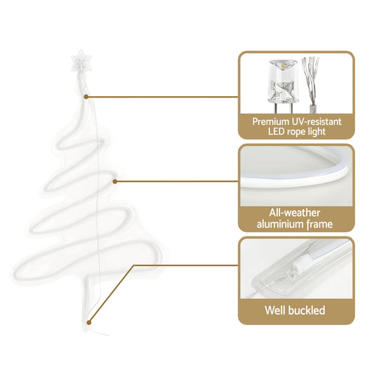 Green Tree Glow: 114cm Christmas Fairy Lights with Festive