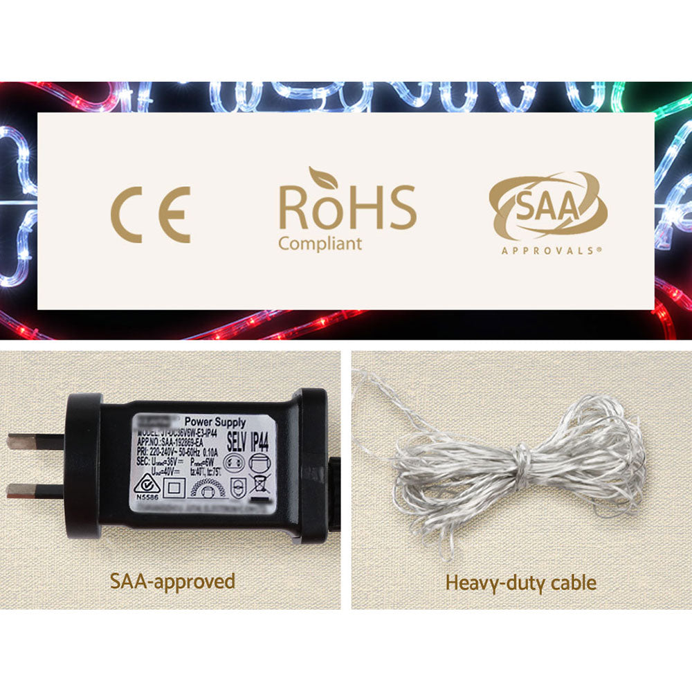 Jingle Jollys Motif Led - Christmas Lights 96cm 288 LEDs Fairy Light Outdoor Decorations