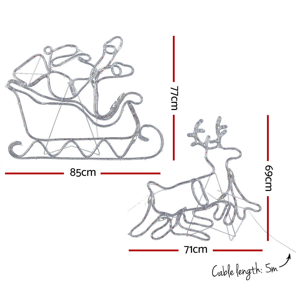 Christmas Lights 806 LED Fairy Light Reindeer Sleigh Decorations, Outdoor Decorations & Lights