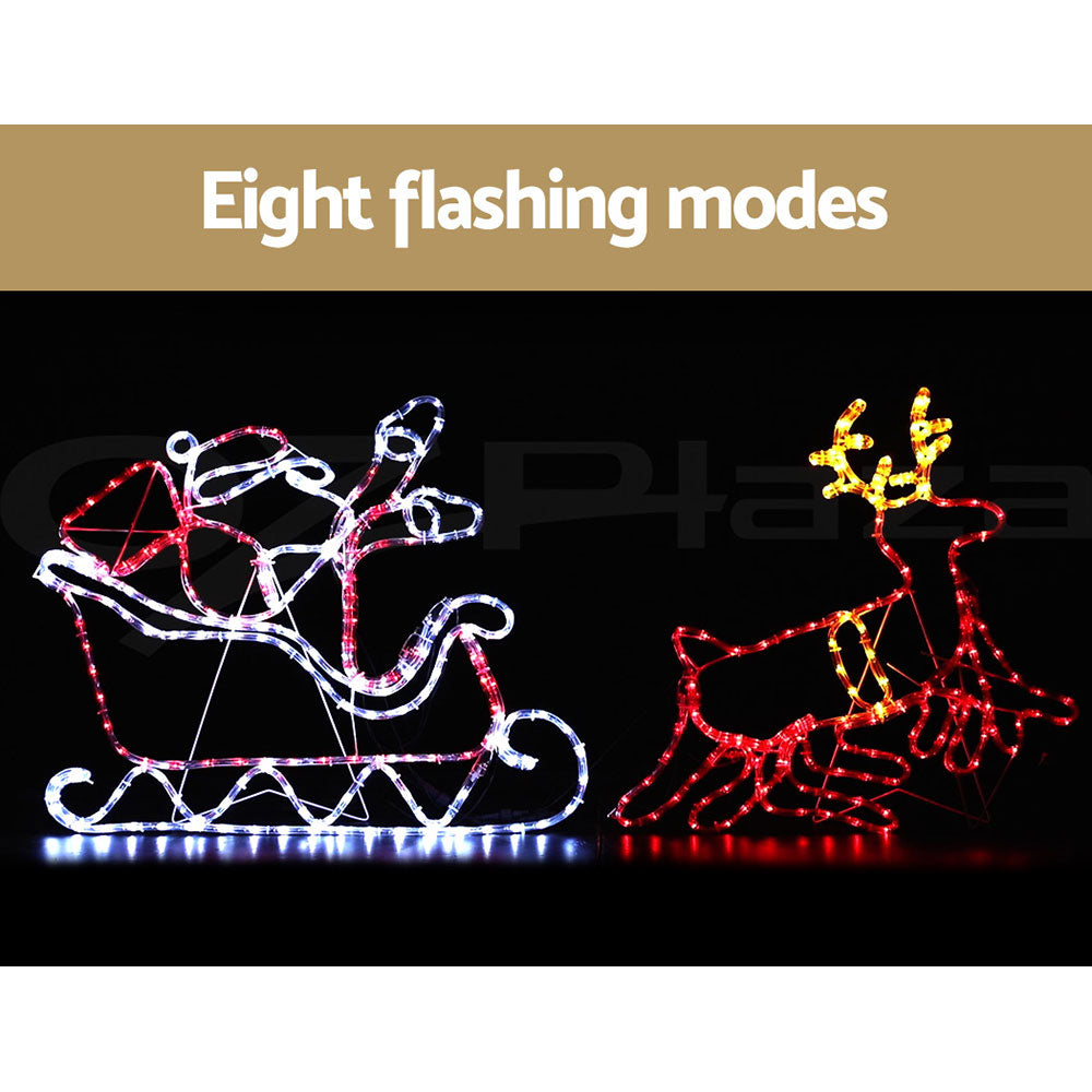 Christmas Lights 806 LED Fairy Light Reindeer Sleigh Decorations - Jingle Jollys Motif Rope