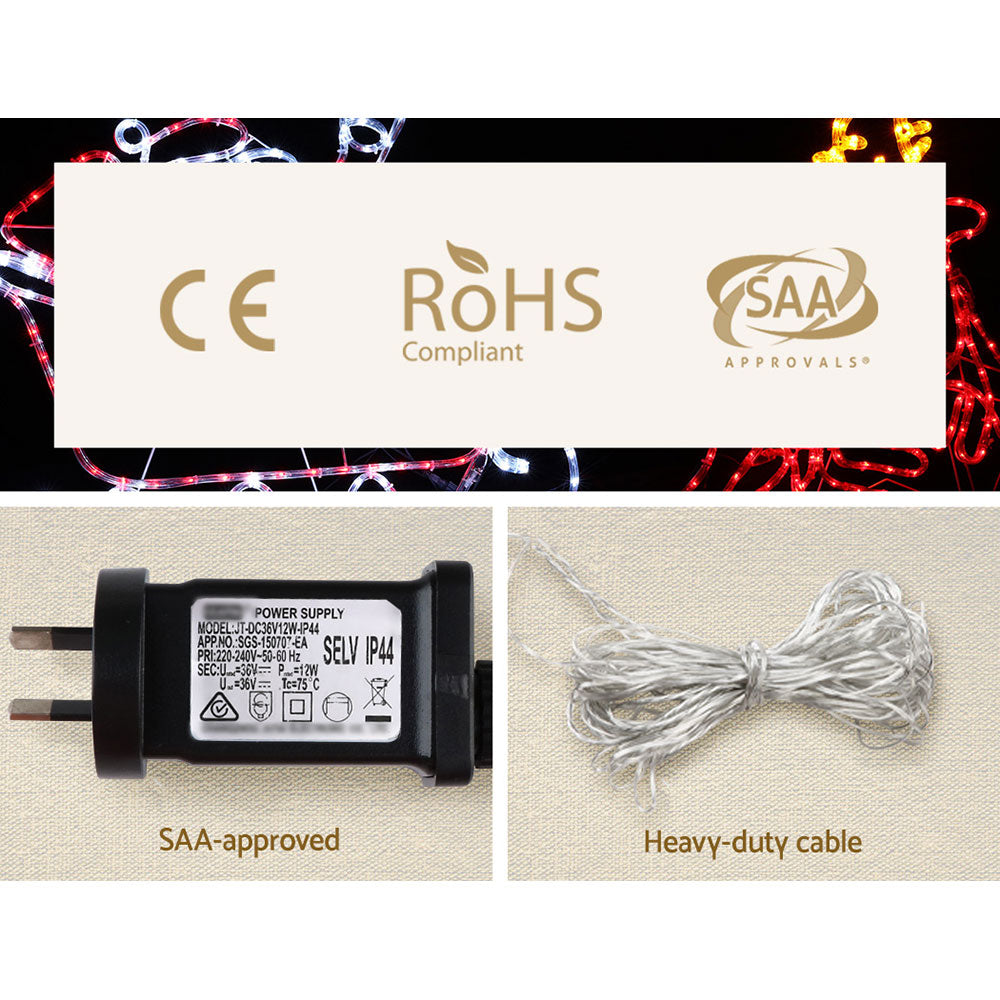 Christmas Lights 806 LED Fairy Light Reindeer Sleigh Decorations | Jingle Jollys Motif Rope