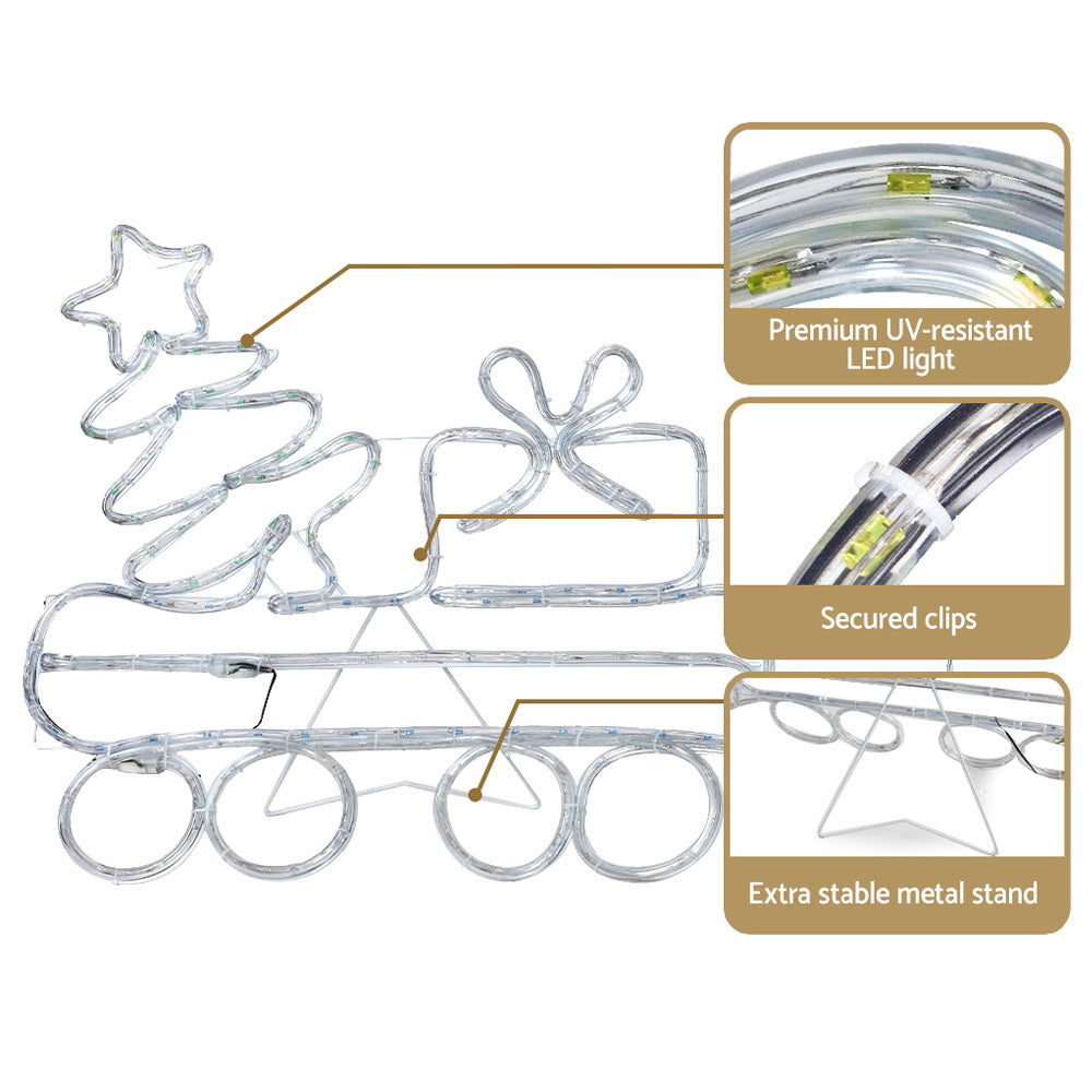 Christmas Lights 631 LED 210cm Fairy Light Train Decorations - Jingle Jollys Motif Rope
