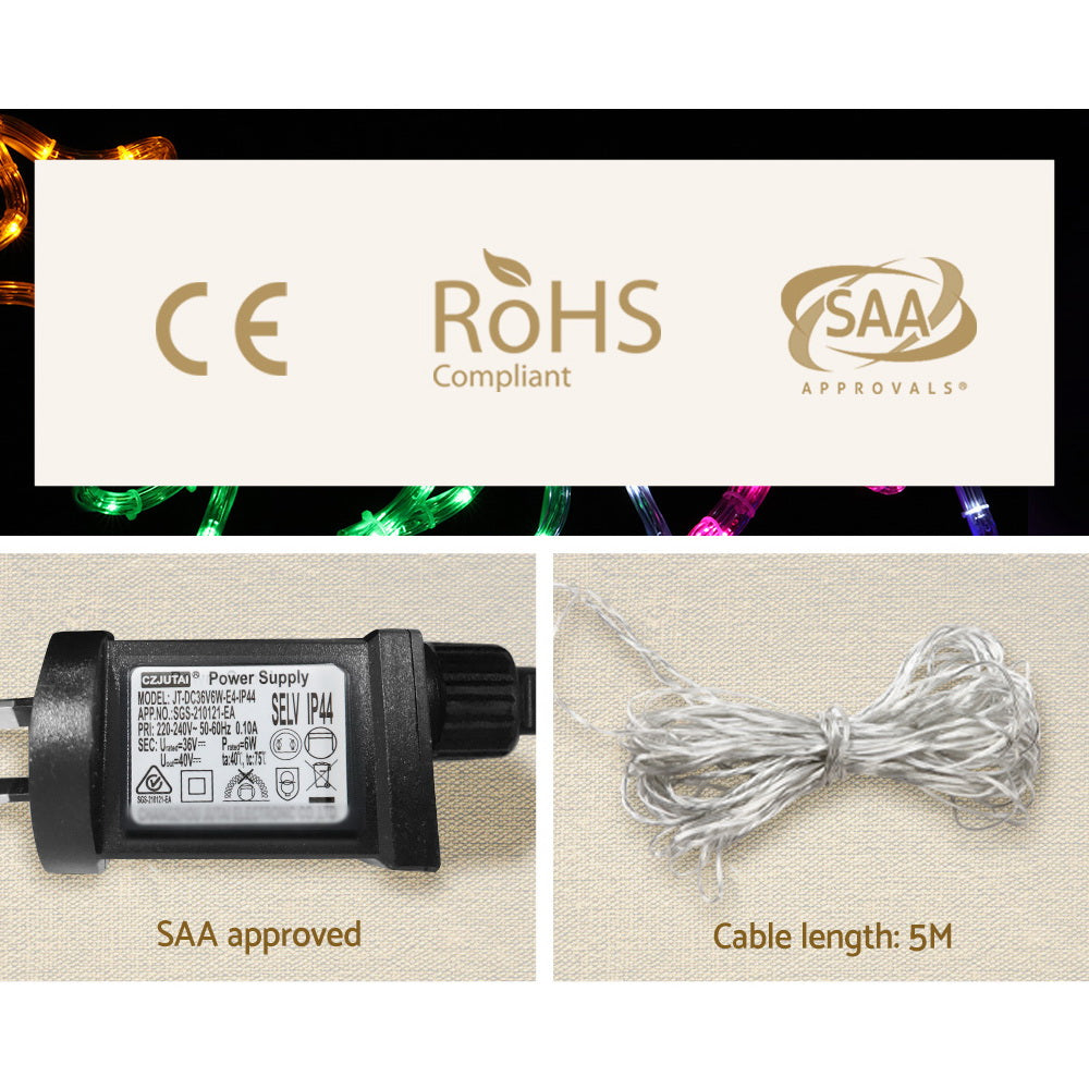 Jingle Jollys Motif Rope - Christmas Lights 631 LED 210cm Fairy Light Train Decorations