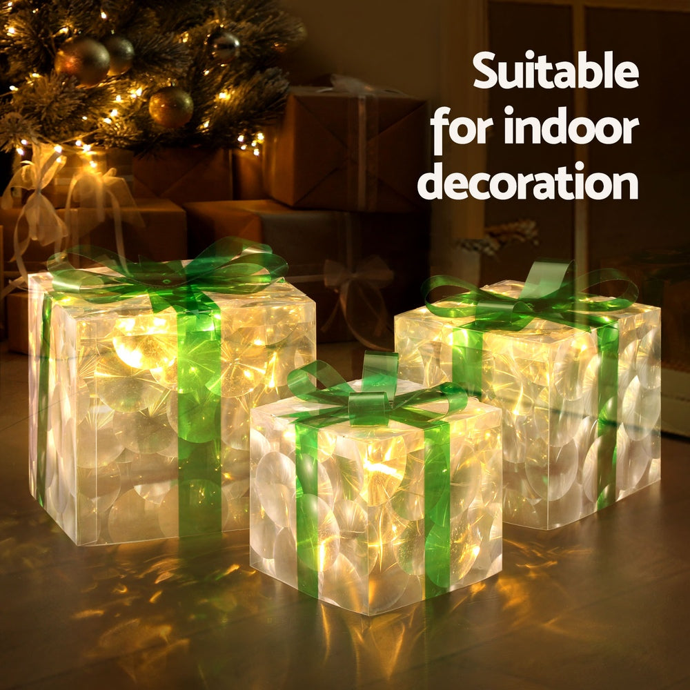 3Pcs - Christmas Lights 70 LED Fairy Light Gift Box 3pcs Decorations Set