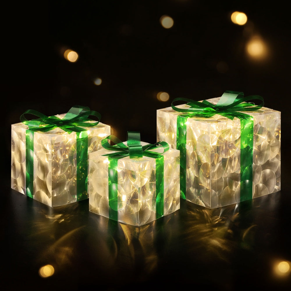 Christmas Lights 70 LED Fairy Light Gift Box 3pcs Decorations Set | Outdoor Decorations & Lights