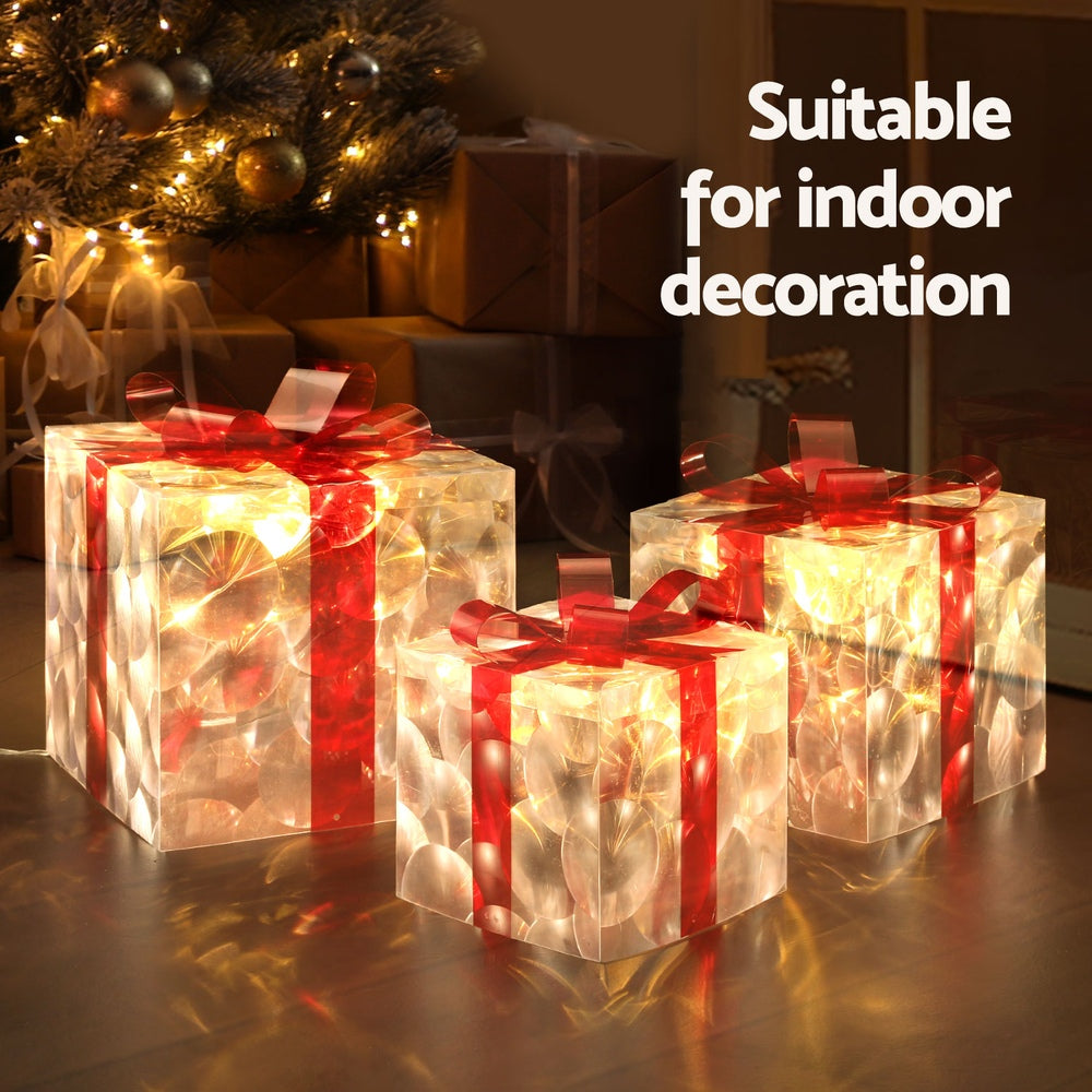 Christmas Lights 70 LED Fairy Light Gift Box 3pcs Decorations Set with 3Pcs