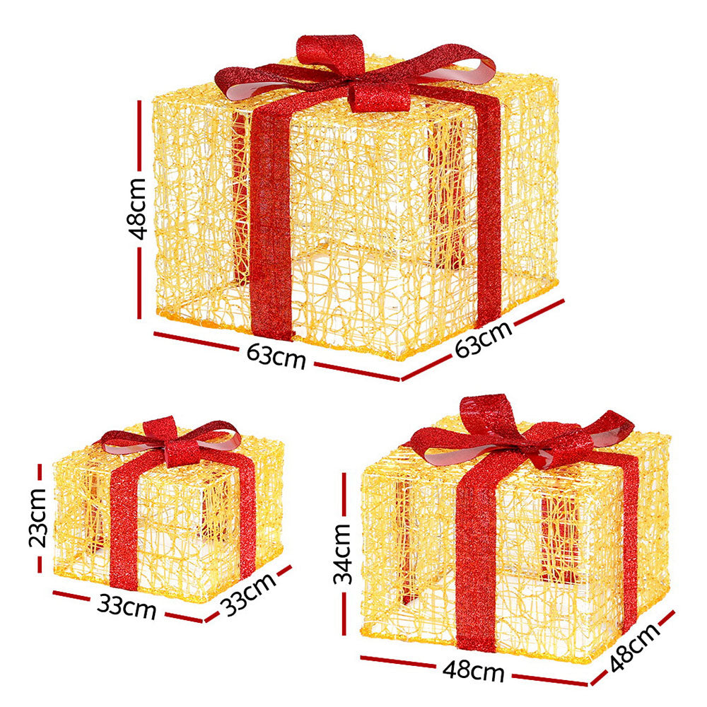 Christmas Lights 240 LED Fairy Light Gift Box 3pcs Decorations, Christmas Wreaths & Garlands