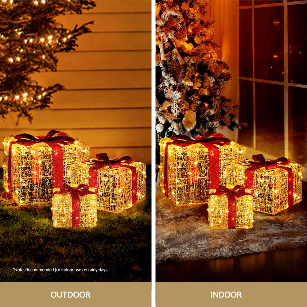 3Pcs - Christmas Lights 240 LED Fairy Light Gift Box 3pcs Decorations
