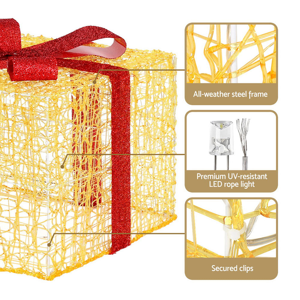 Christmas Wreaths & Garlands - Christmas Lights 240 LED Fairy Light Gift Box 3pcs Decorations