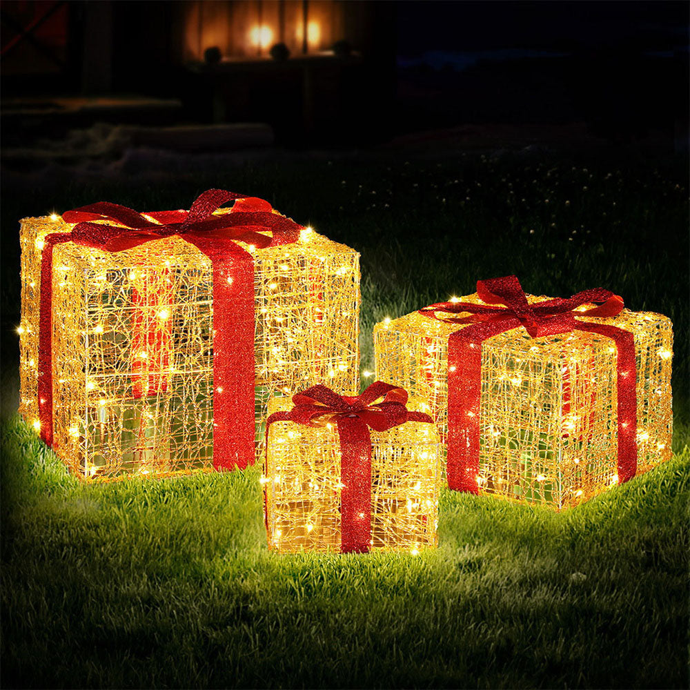 Christmas Lights 240 LED Fairy Light Gift Box 3pcs Decorations | Christmas Wreaths & Garlands