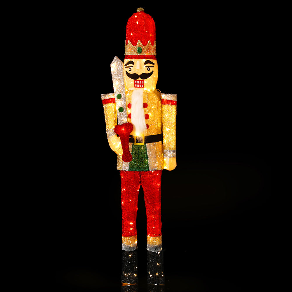 Nutcracker Illumination: 170cm Nutcracker with 180 LED Fairy Lights | Christmas Light Motif Decoration