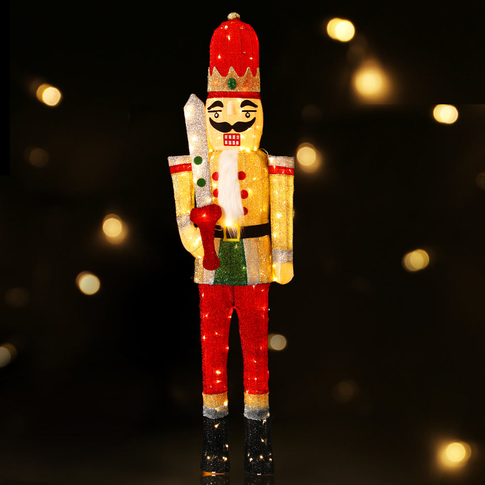Christmas Light Motif Decoration - Nutcracker Illumination: 170cm Nutcracker with 180 LED Fairy Lights