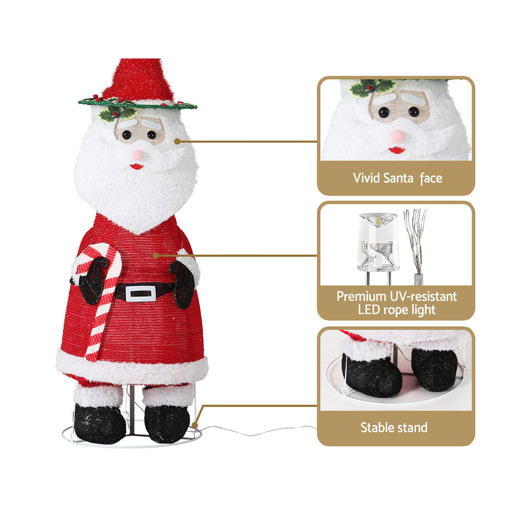 Outdoor Decorations & Lights - Christmas Lights 96 LED 120cm Fairy Light Santa Decorations